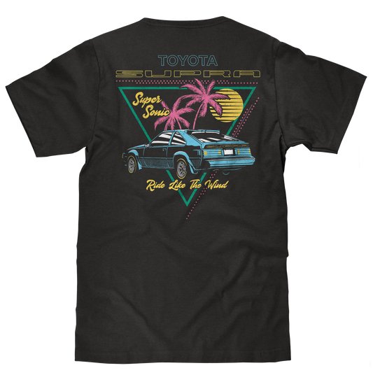 Toyota Supra Double Sided 80s Graphic T-Shirt - Black
