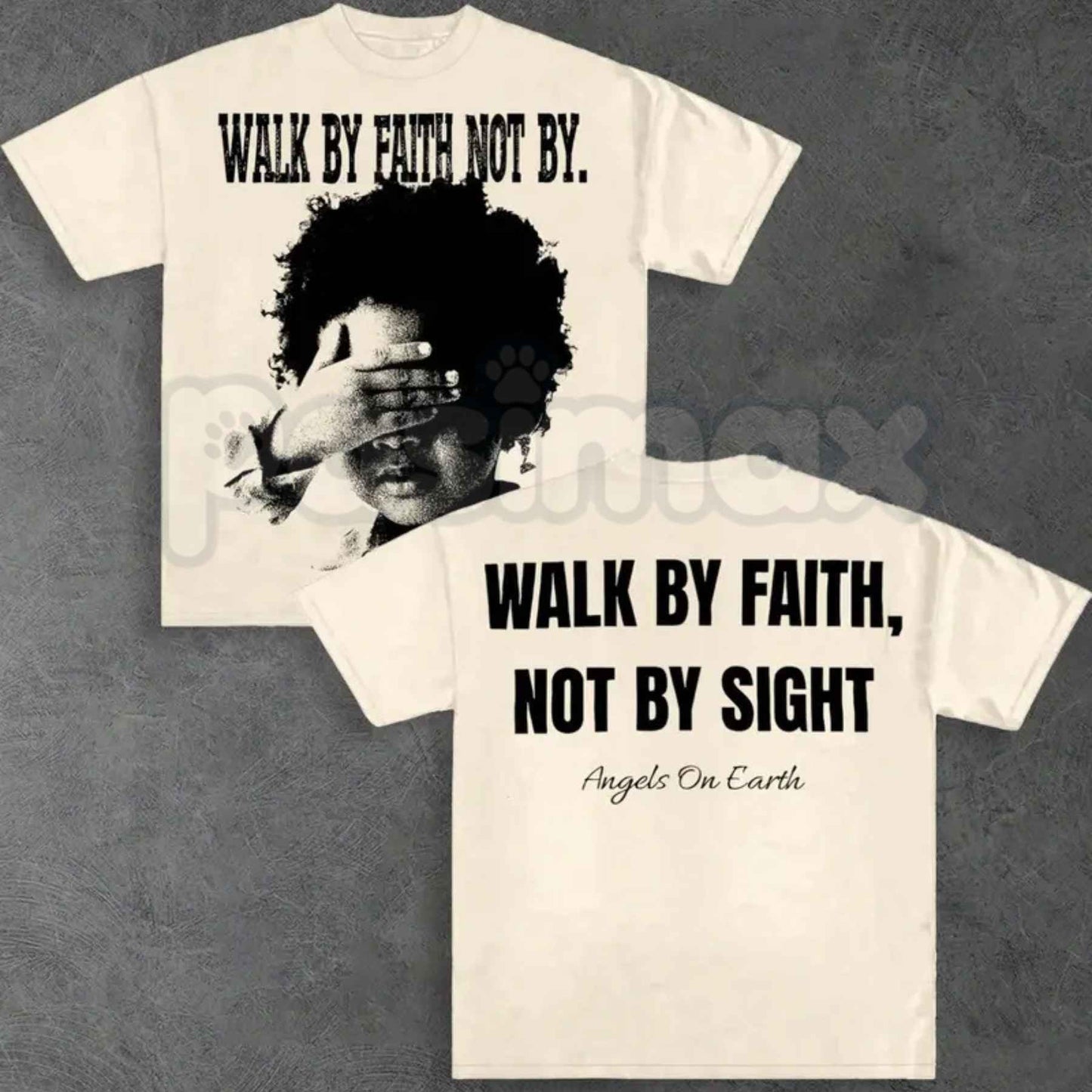Walk By Faith Not By Sight T-Shirt – Christian Inspirational Cross Graphic Tee, Religious Faith-Based Unisex Cotton Shirt