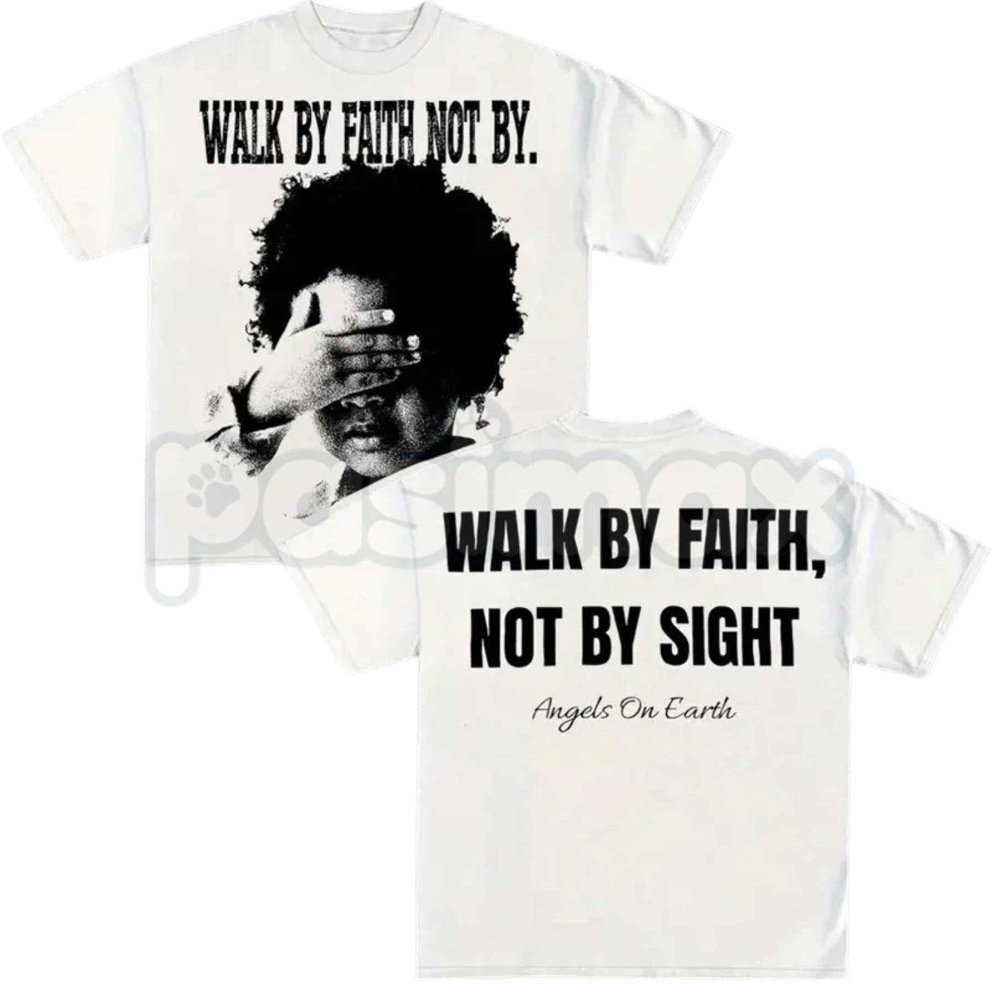 Walk By Faith Not By Sight T-Shirt – Christian Inspirational Cross Graphic Tee, Religious Faith-Based Unisex Cotton Shirt