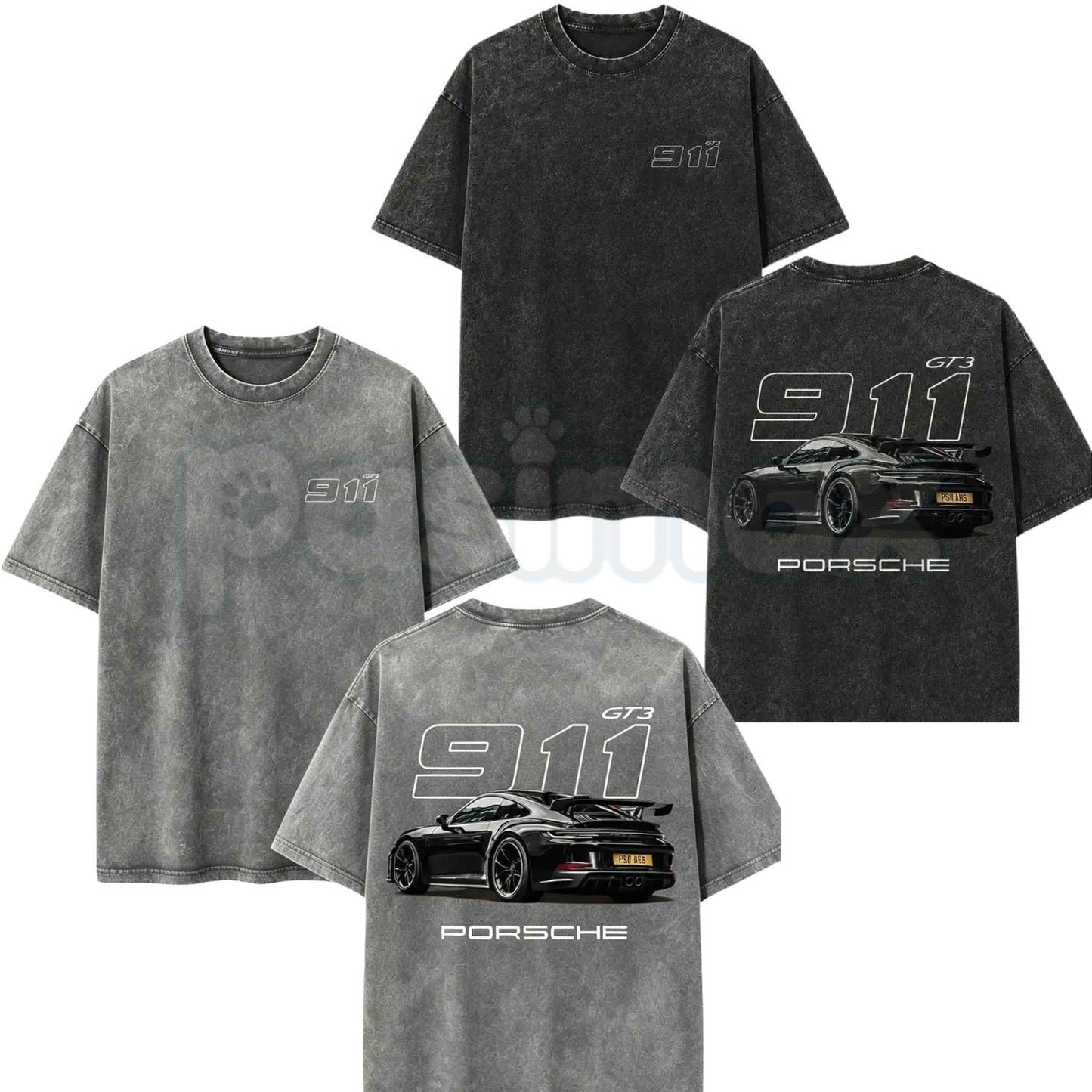 911 GT3 Racing T-Shirt – Retro German Supercar Graphic Tee, Vintage Washed Lightweight Cotton Unisex Motorsport Streetwear Top