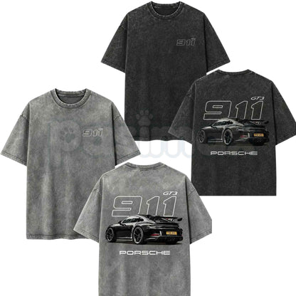 911 GT3 Racing T-Shirt – Retro German Supercar Graphic Tee, Vintage Washed Lightweight Cotton Unisex Motorsport Streetwear Top
