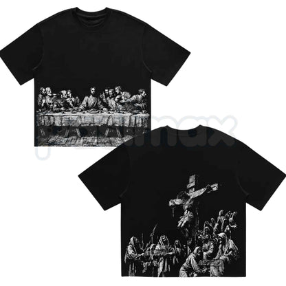 Jesus Print Graphic T-Shirt – Faith Vintage Christian Cross Unisex Cotton Religion Tee