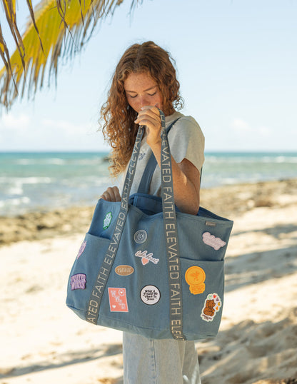 The Large Everyday Denim Tote Patch Kit