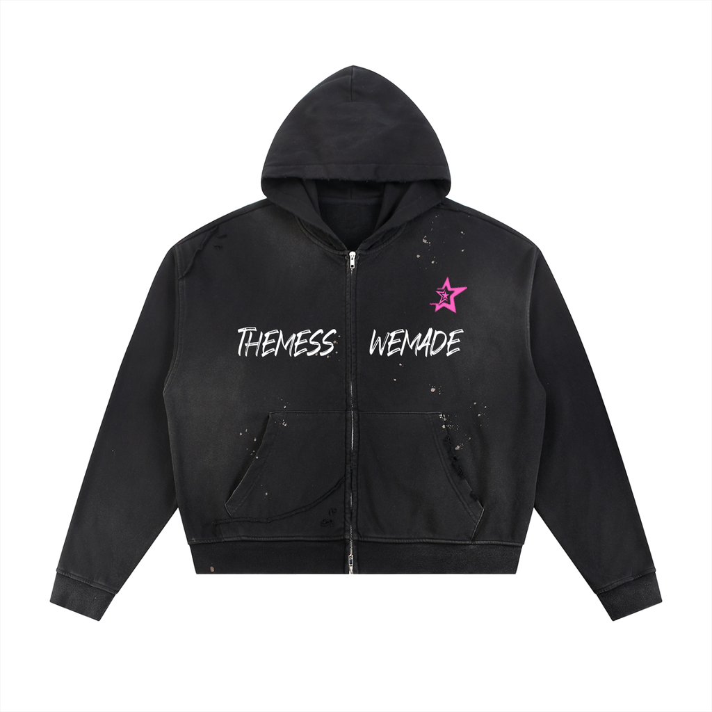 themesswemade Brand Fleece Zip Hoodie