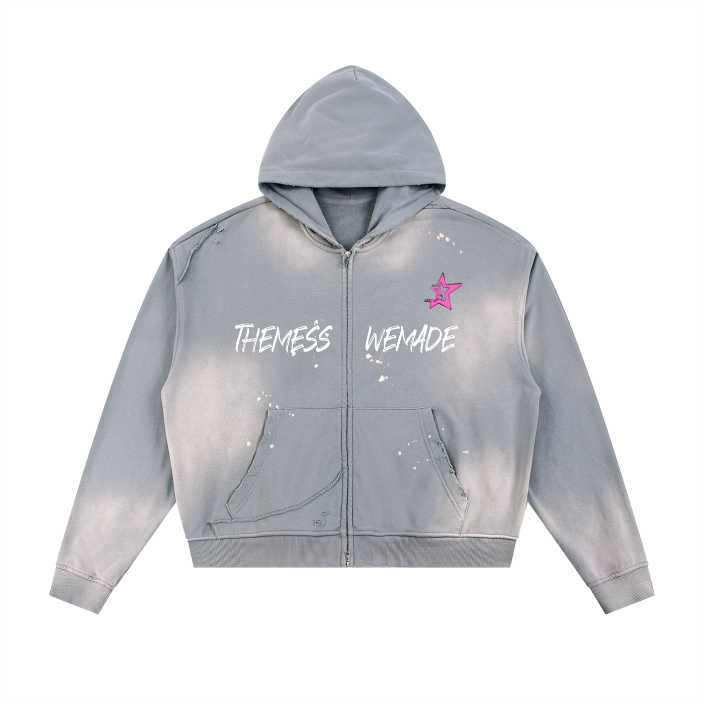 themesswemade Brand Fleece Zip Hoodie